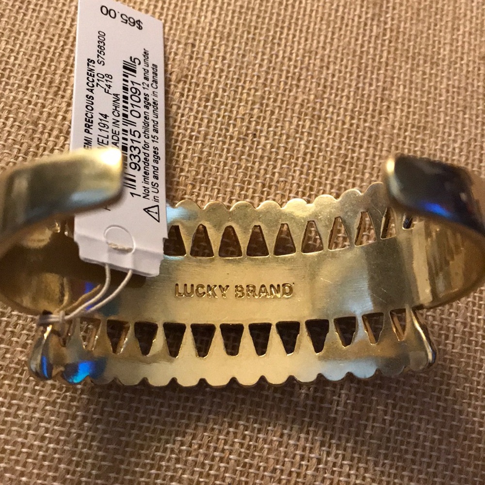 πHPπNEW inlayed turquoise art deco cuff bracelet - Picture 7 of 8
